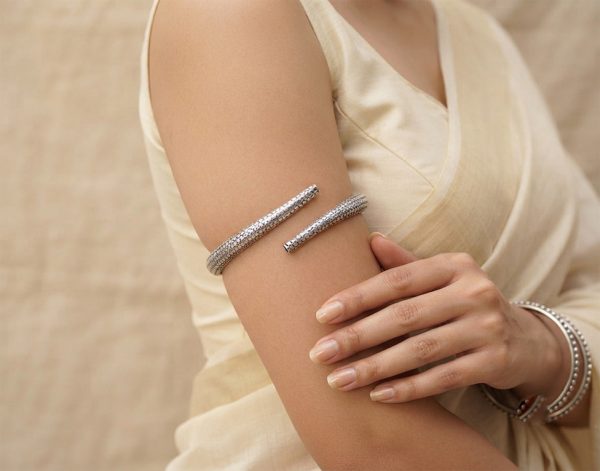 Tribal Banjara Cuff Silver Oxidized Metal Armlet cf23