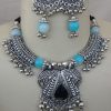 Silver Plated Navratri Dance Gift Necklace f1308