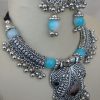 Silver Plated Navratri Dance Gift Necklace f1308