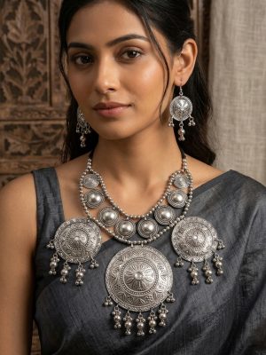 f1363 Designed A Kutchi work Jewellery Set for Navratri Garba f1363