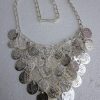 silver plated coin jewelry Bollywood coin chain necklace festival set f1443