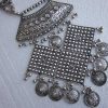 Oxidized Silver Plated Classic Style Navratri Necklace Jewellery Set with Earrings for Women/Girls f1473