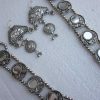 Oxidized Silver Plated Classic Style Navratri Necklace Jewellery Set with Earrings for Women/Girls f1473