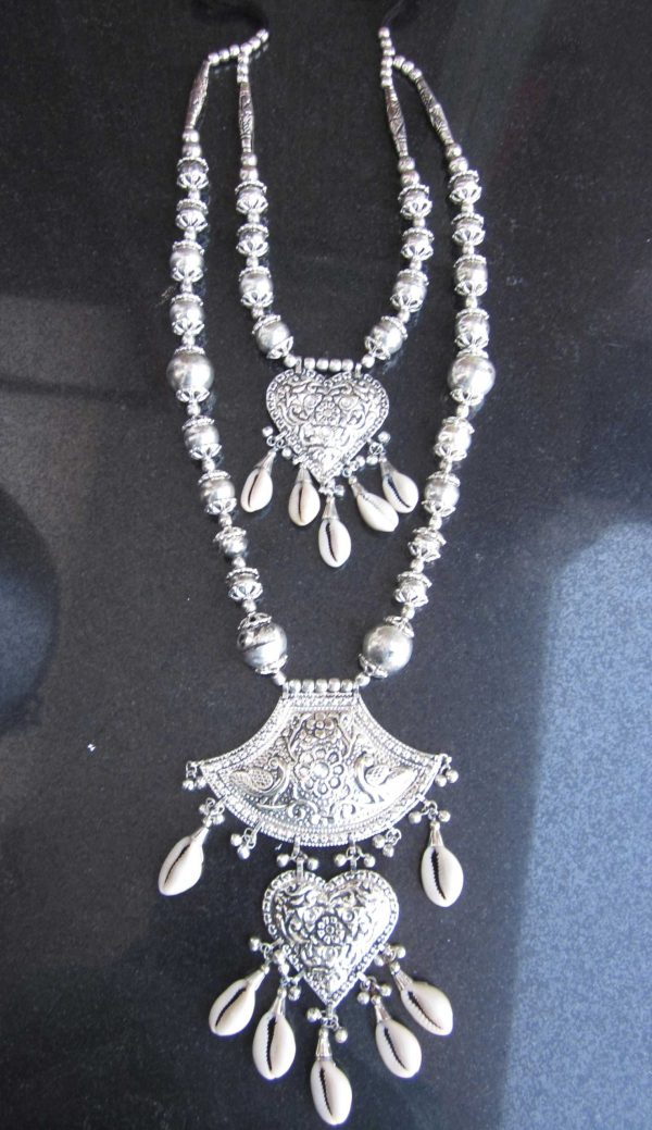 f1480_9 Tribal Designer Oxidised German Silver Plated Navratri Garba Necklace Set with Matching Earring for Girls & Women f1480