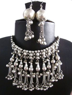 f1555_4 Tribal Women Necklace Hip Kuchi Navratri Garba Costume Jewelry f1555