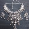 Garba Navratri Jewellery Sets for Women German Silver Oxidised Afghani Bohemian Necklace Set for Women and Girls f1594