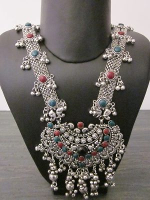 Tribal Silver Oxidized Wedding Necklace Pretty Fashion jewelry f1654