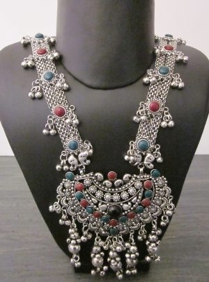 Tribal Silver Oxidized Wedding Necklace Pretty Fashion jewelry f1654