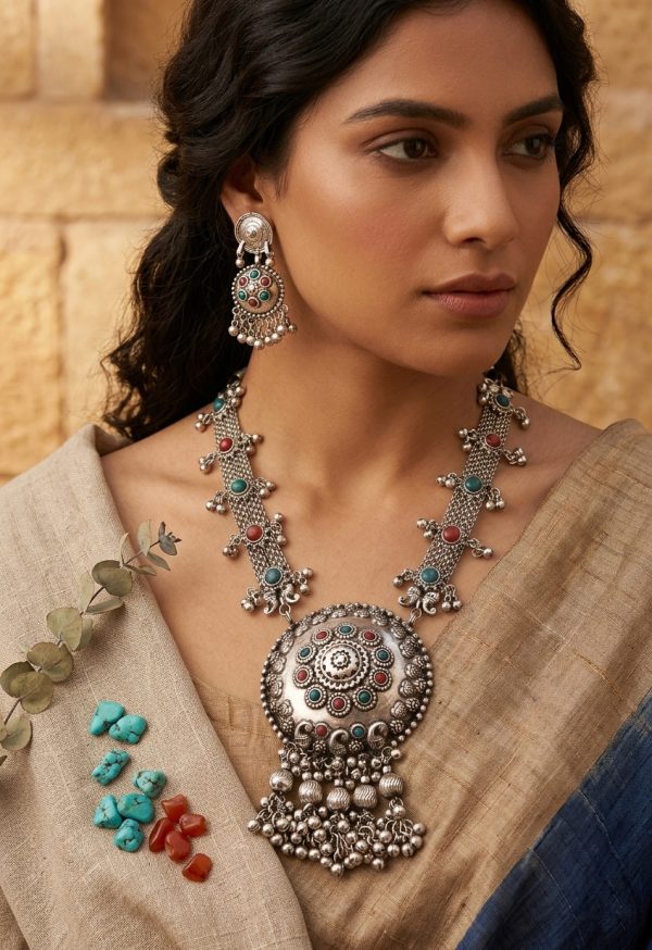 Tribal Silver Plated Jewelry Ethnic Necklace Belly Dance Indian f1655