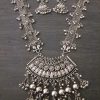 German Silver Oxidized Traditional Latest Fashion Long Necklace with Earrings Jewellery Set for Women and Girls f1662