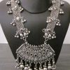 German Silver Oxidized Traditional Latest Fashion Long Necklace with Earrings Jewellery Set for Women and Girls f1662