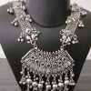 German Silver Oxidized Traditional Latest Fashion Long Necklace with Earrings Jewellery Set for Women and Girls f1662