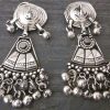 German Silver Oxidized Traditional Latest Fashion Long Necklace with Earrings Jewellery Set for Women and Girls f1662