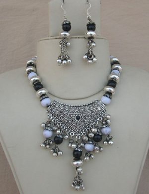 f347 Long Beaded Navratri Lehenga Choli Necklace nk179