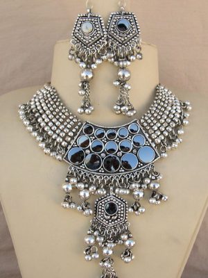 Tribal Choker Necklace and Earrings Set f414
