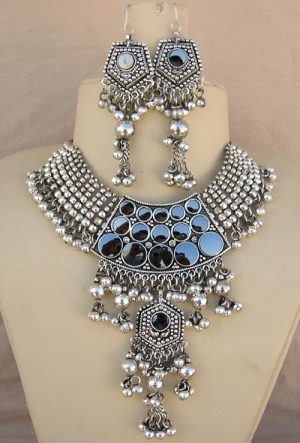 Tribal Choker Necklace and Earrings Set f414