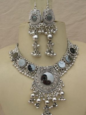 Banjara Ethnic Statement Glass Kuchi Fashion India Choker Earrings f521