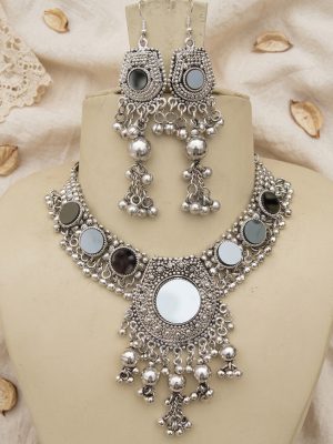 Banjara Ethnic Statement Glass Kuchi Fashion India Choker Earrings f521