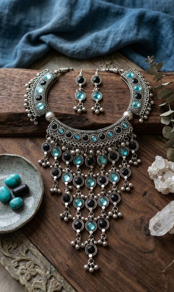 Unique Gothic Gypsy Boho Necklace Gift for her Handmade Copper Jewelry f562