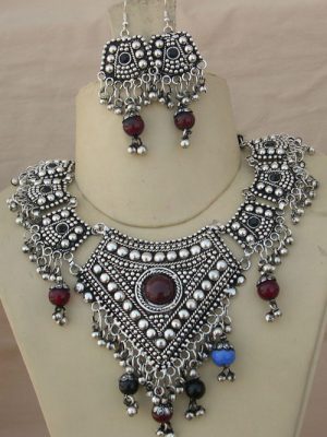 Fashion Jewelry | Dance | Oxidized Silver Necklace | Online Shop | f594