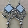 Tribal German Silver Oxidized Long Chain Pendent Necklace f609