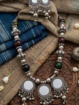 Rabari Dress Banjara Vintage Necklace Earrings Set f755
