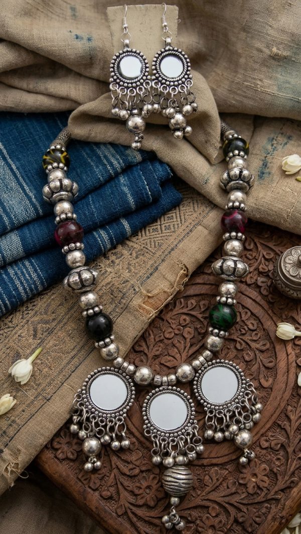Rabari Dress Banjara Vintage Necklace Earrings Set f755