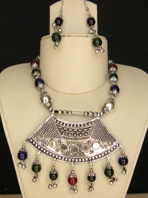 COSTUME JEWELRY Bellydance Tribal Necklace Earring Goth j60