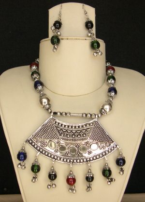 COSTUME JEWELRY Bellydance Tribal Necklace Earring Goth j60