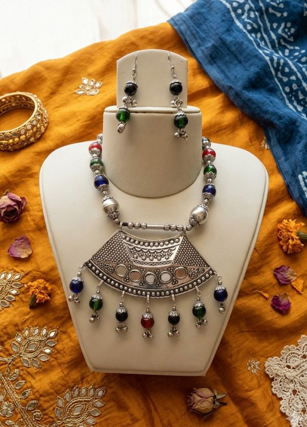 COSTUME JEWELRY Bellydance Tribal Necklace Earring Goth j60