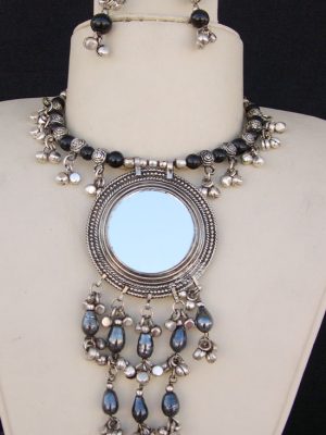 German Silver Oxidized Traditional Choker Necklace Jewelry j96