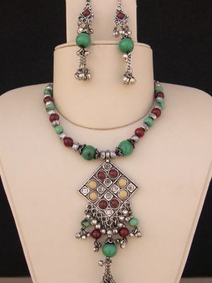 Tribal Costume Jewelry Earring Necklace Bellydance Goth k47