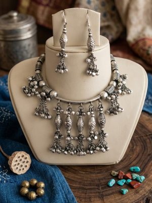 Tribal Design Fashion JEWELRY Artisan NECKLACE Earrings kr58