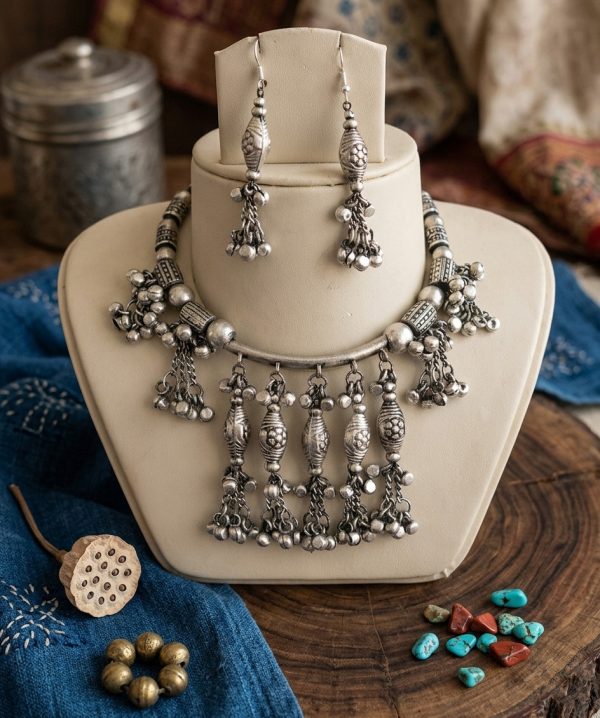 Tribal Design Fashion JEWELRY Artisan NECKLACE Earrings kr58