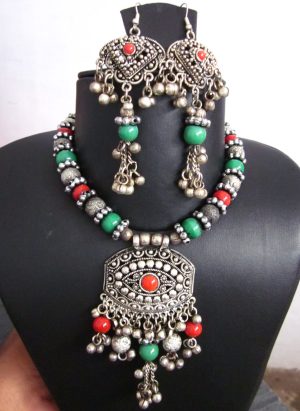 nk11_1 Navratri Garba Multi color Beaded Necklace nk11