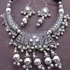 Ethnic Wedding Bridal Navratri Garba Oxidized Silver Set nk18