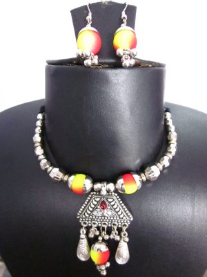 Elegant Look Oxidised Boho Garba Silver Plated Jewelry Fancy Navratri Dandia nk22