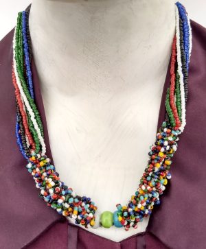 nk324_1 Garba Navratri Women With Multi color Glass Bead Bohemian Necklace nk324