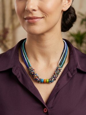 nk325 Ethnic Wedding Bridal Navratri Garba Glass Bead Necklace nk325
