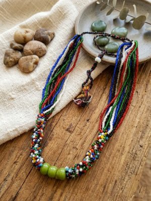 nk326 Women's Glass Bead Traditional Banjara Necklace nk326