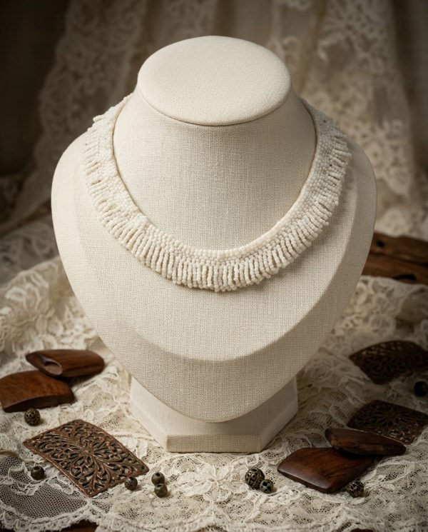 Bollywood Navratri White Color Necklace Choker nk336