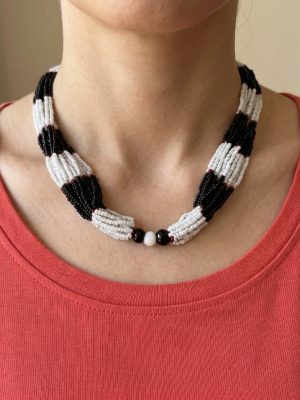 nk350 Fashion Jewelry Bohemia Tibetan Glass Beaded Necklace nk350