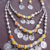 Oxidized Silver Plated Classic Style Navratri Necklace Jewellery Set with Earrings for Women/Girls nk48