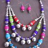 Garba Navratri Jewellery Sets for Women Oxidised Afghani Bohemian Flexi Necklace With Earrings Multi colour for Women and Girls (Multi) nk49
