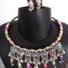 nk77_1 Fashion Latest Oxidised Silver Tribal Antique Necklace Jewelry Set for Women nk77