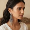 Navratri Garba Ethnic EARRING Gypsy Boho Hippy Antique Silver w187