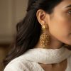 Antique Gold Polish DANGLE Stud EARRINGS w188