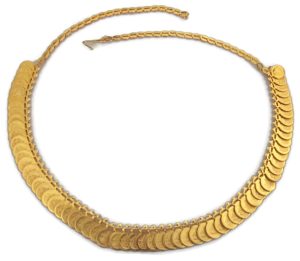 w372_9 Golden Rajwadi Coin Necklace w372