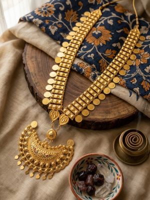 Golden Rajwadi Necklace w376