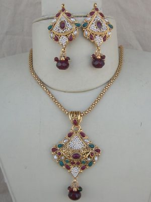 Kundan Polki Long Chain Necklace x211